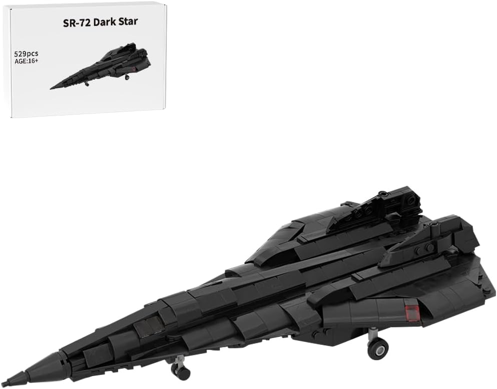 Brick-built black hypersonic reconnaissance jet concept with sharp delta wings