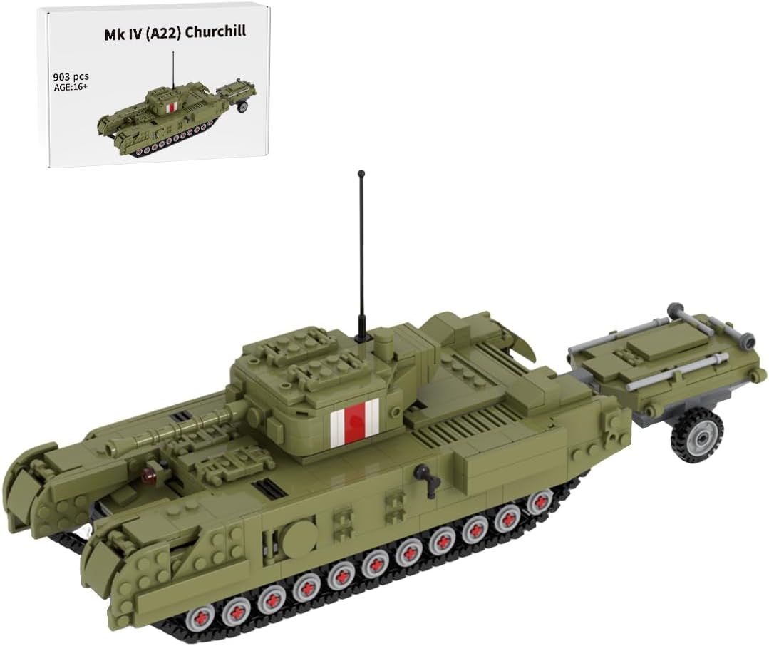 Brick-built King Tiger heavy tank in camouflage with long gun, side view – view 2