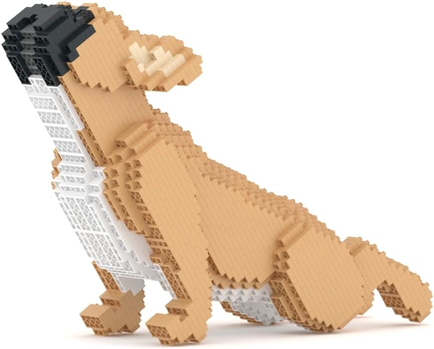 Brick-built French bulldog sculpture – view 2