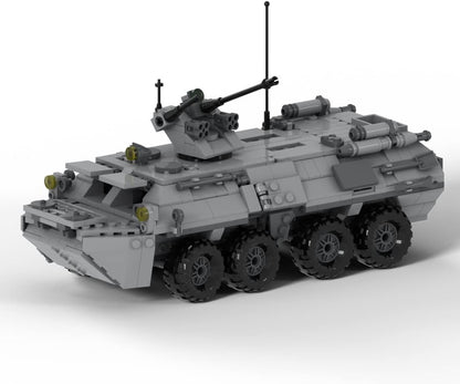 Green brick-built modern main combat tank with angular turret and long gun – view 3
