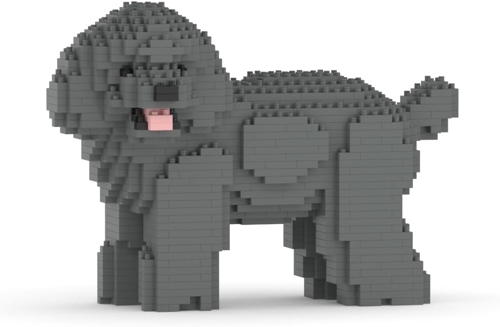 Brick-built toy poodle sculpture in light brown – view 5