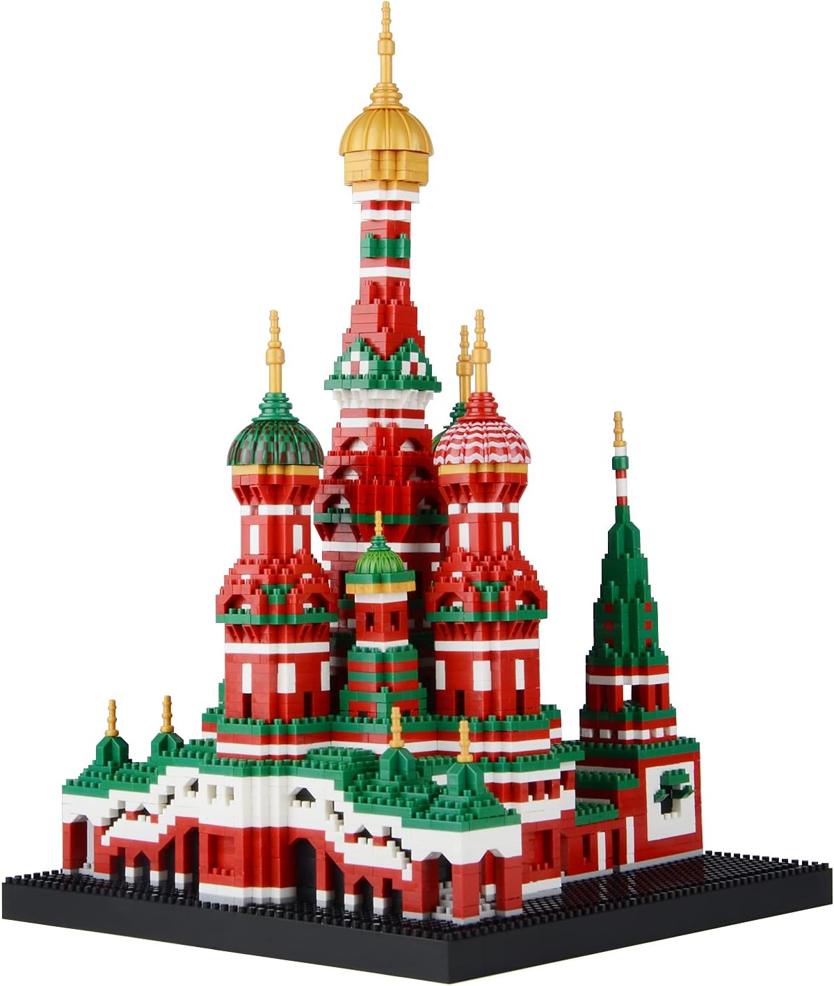 Micro brick model of Notre Dame de Paris cathedral with twin towers – view 3
