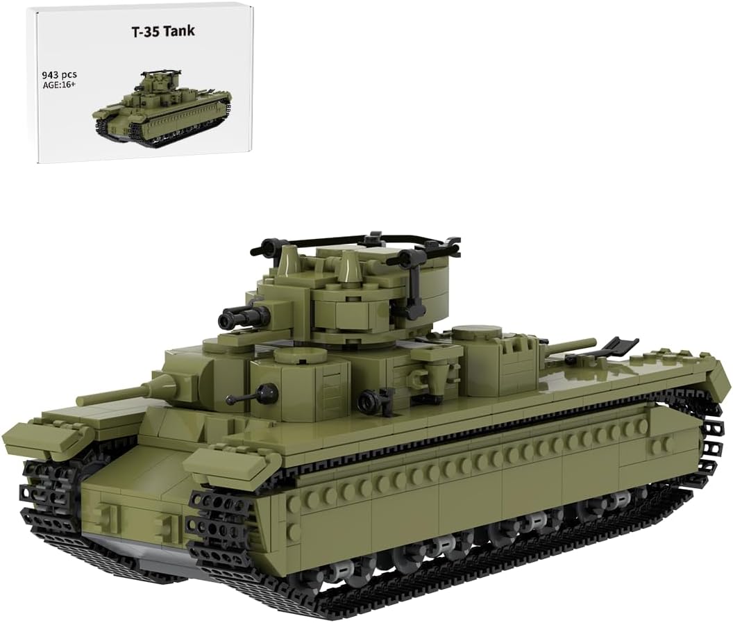Brick-built King Tiger heavy tank in camouflage with long gun, side view – view 6