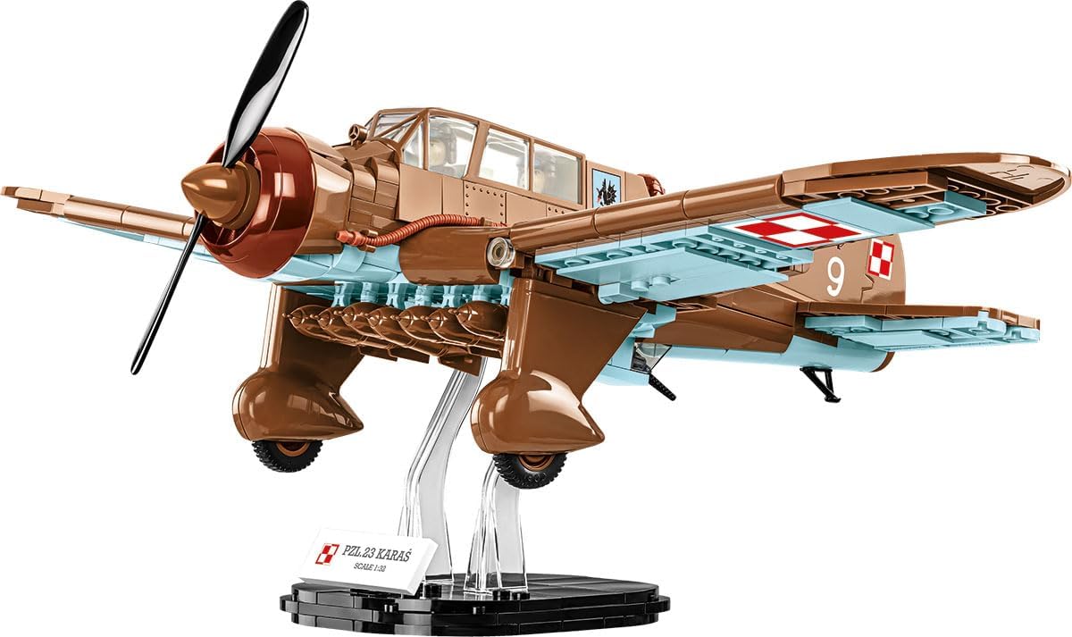 Brick-built WWII light bomber aircraft with fixed landing gear and single propeller