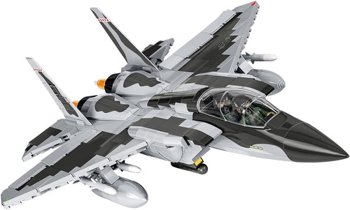 Brick-built F-15EX twin-engine fighter jet model