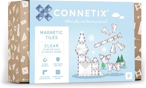 Clear transparent magnetic tiles built into a small 3D structure