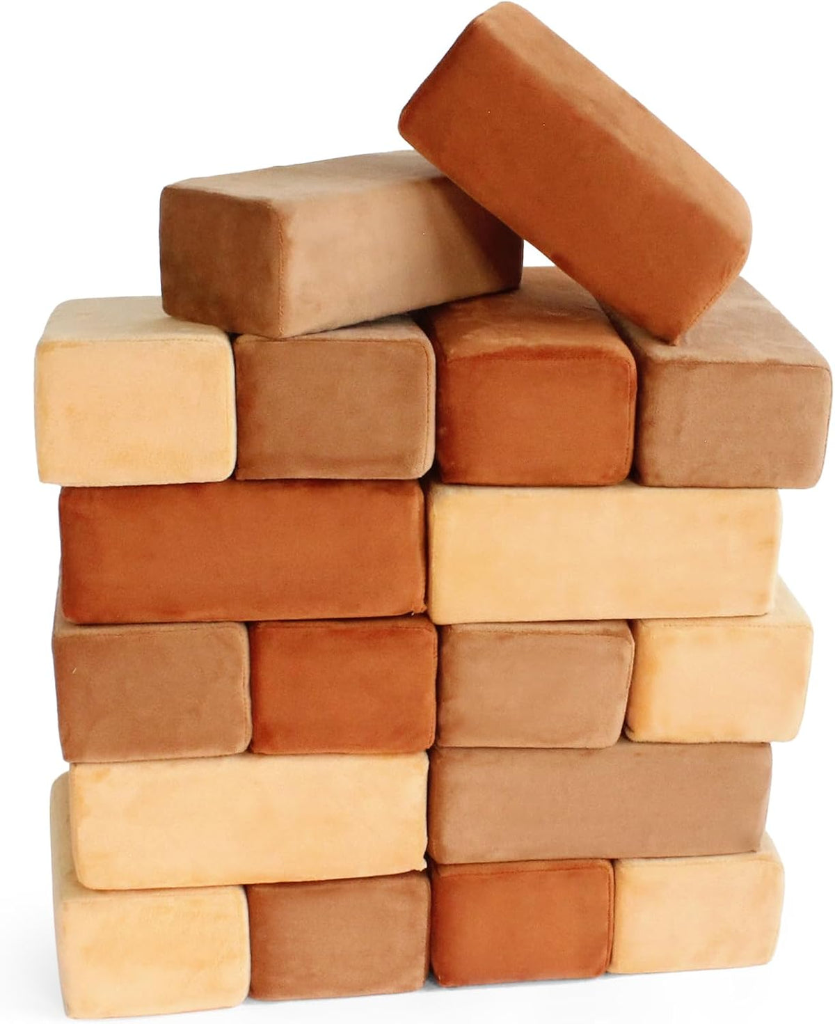 Soft fabric-covered foam blocks stacked into a castle – view 3