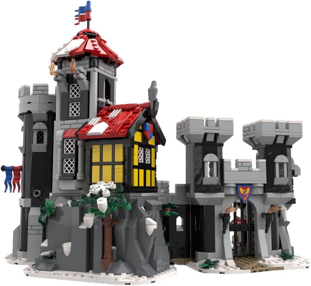 Brick-built medieval stone castle for dragon knights