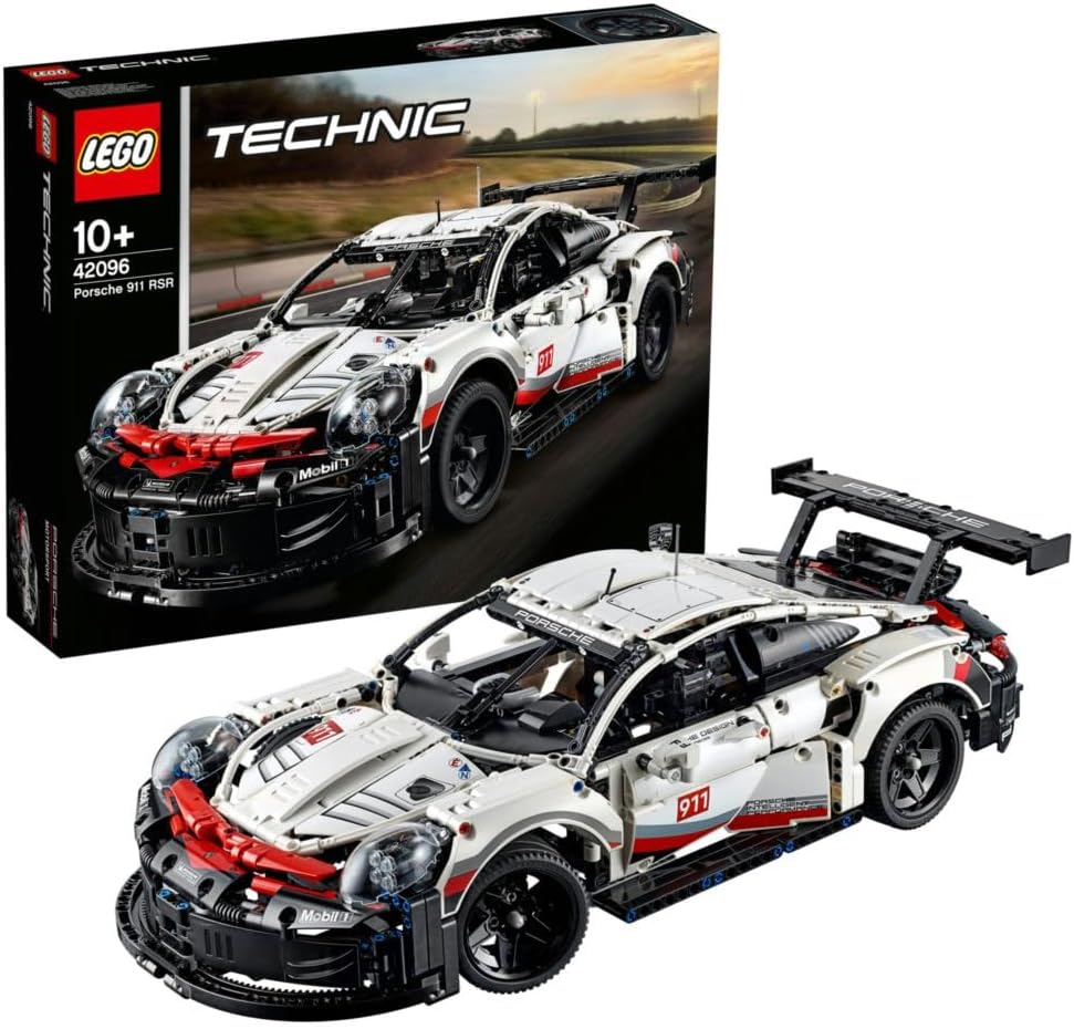 Built German endurance race car technical brick model with aero bodywork and black spoked rims
