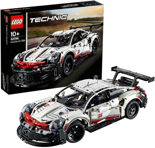 Built German endurance race car technical brick model with aero bodywork and black spoked rims