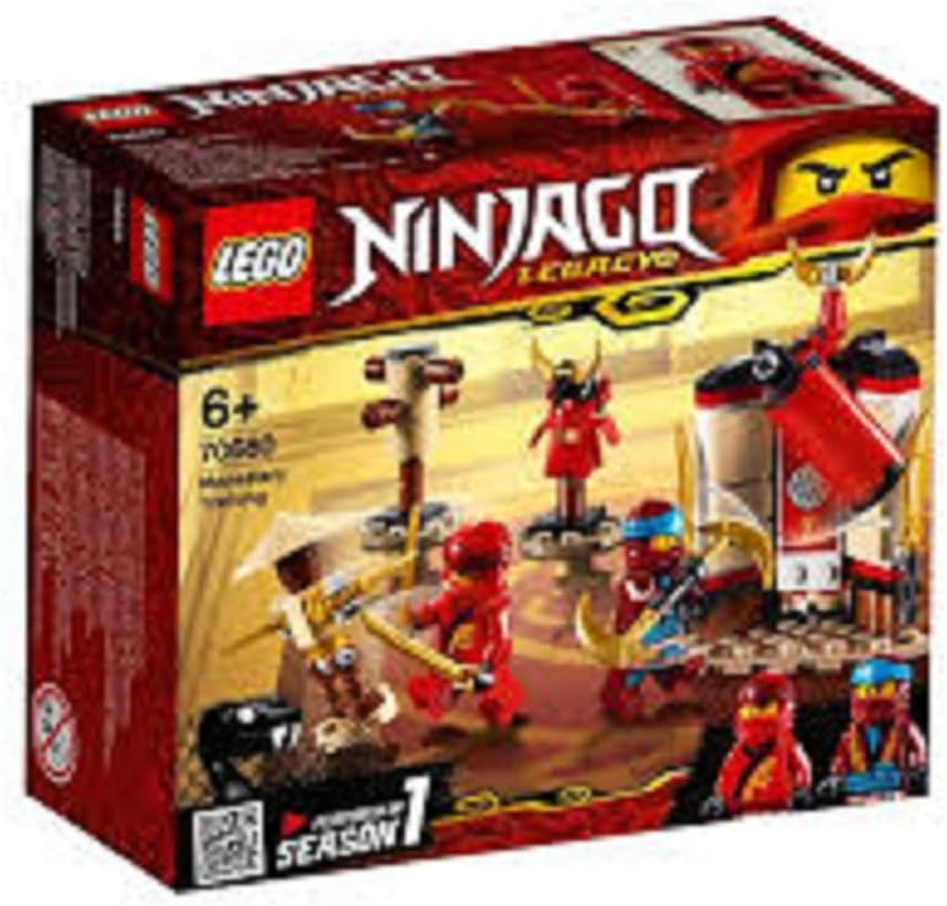 Small brick-built ninja training ground with punch bag, dummies and spinning platforms