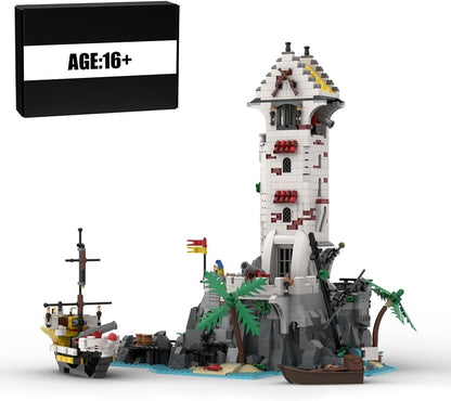Brick-built medieval volcano outpost with armored knight on guard – view 3