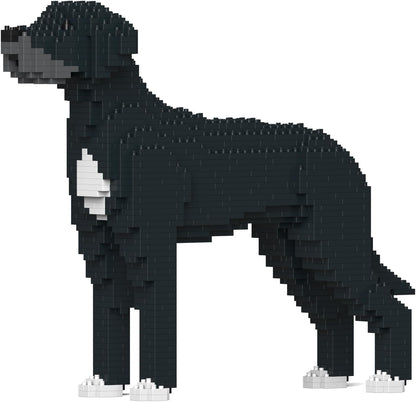 Brick-built Great Dane dog sculpture standing in profile – view 2
