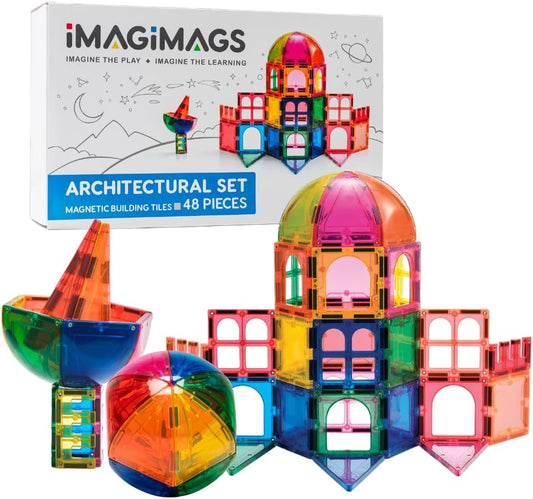 Bright magnetic tiles built into a castle with domes and arches