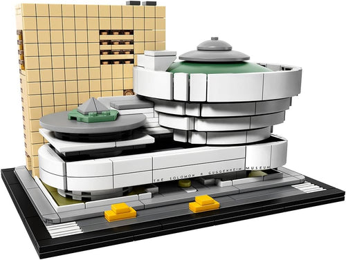 Built white spiral Guggenheim Museum architecture brick model