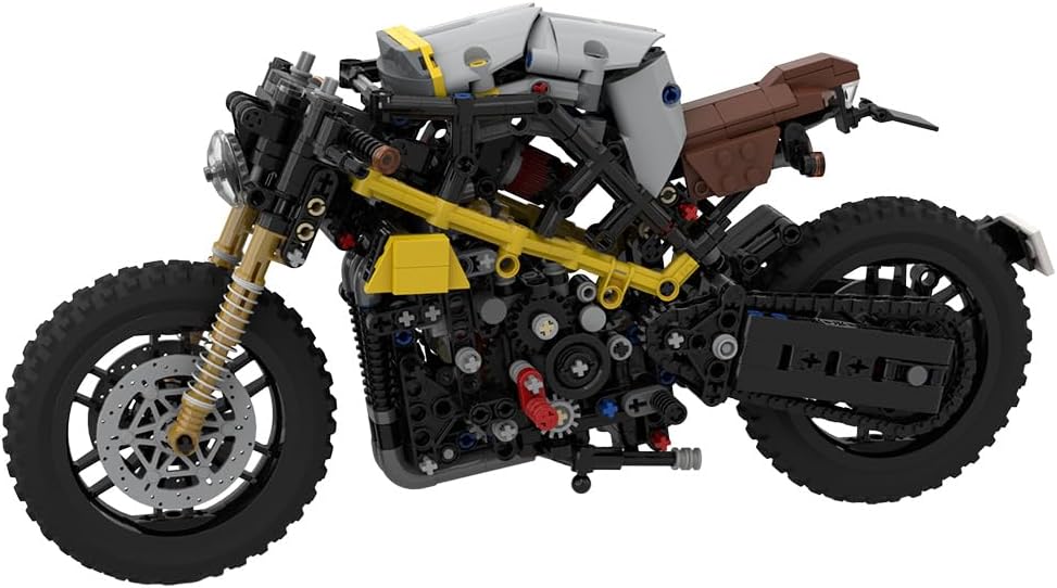 Brick-built WWII era motorcycle with attached sidecar – view 2