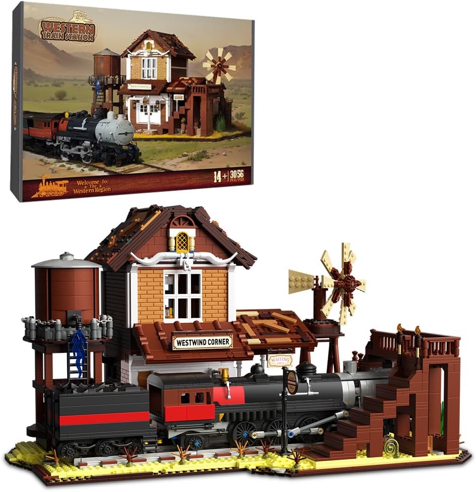 Brick-built Wild West saloon bar with wooden facade and balcony – view 4