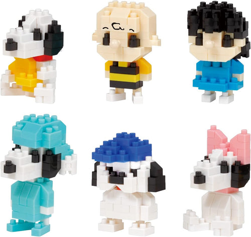 Row of palm-size micro brick cartoon dog and pals figures