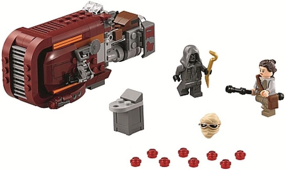 Brick-built desert speeder with side bag and detachable sled behind it