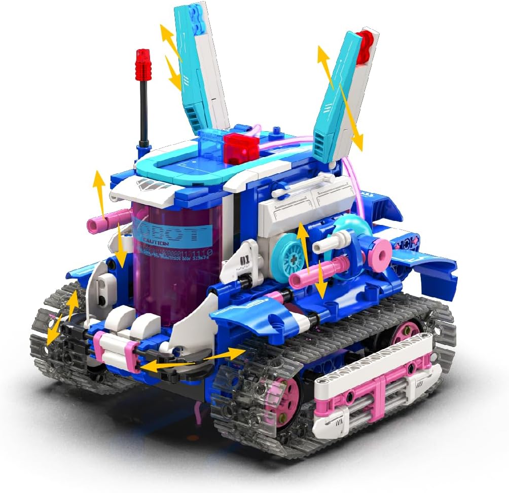 Remote control tank built from STEM robot kit parts