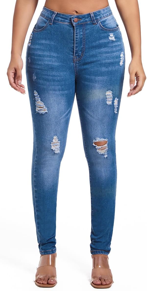 Women's Butt Lifting Skinny Jeans - High Waisted Curve Enhancing Soft Stretch Denim for Daily Wear - Small