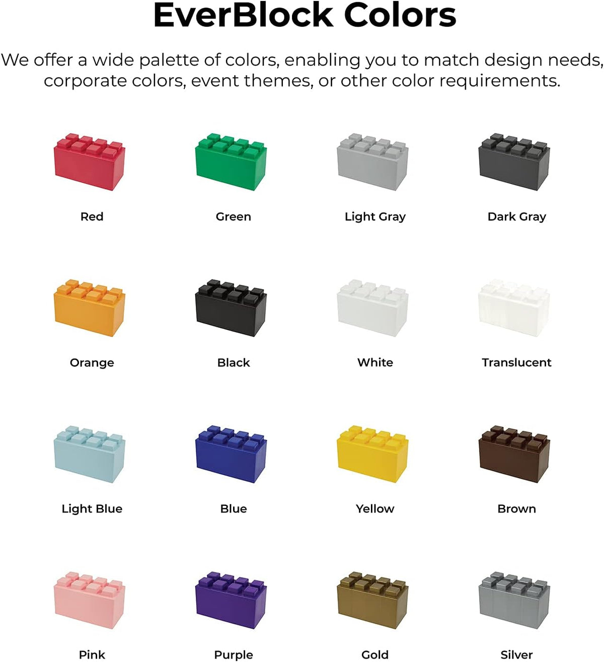 Stack of large white 6 x 6 inch modular plastic building blocks forming a wall