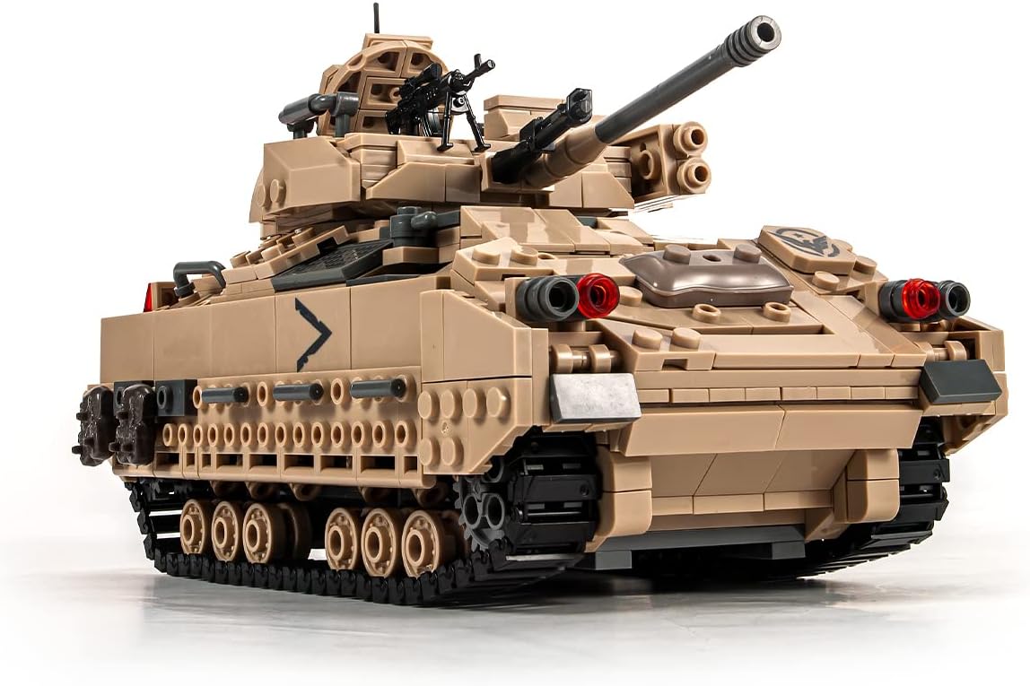 Tan brick-built tracked infantry fighting vehicle model