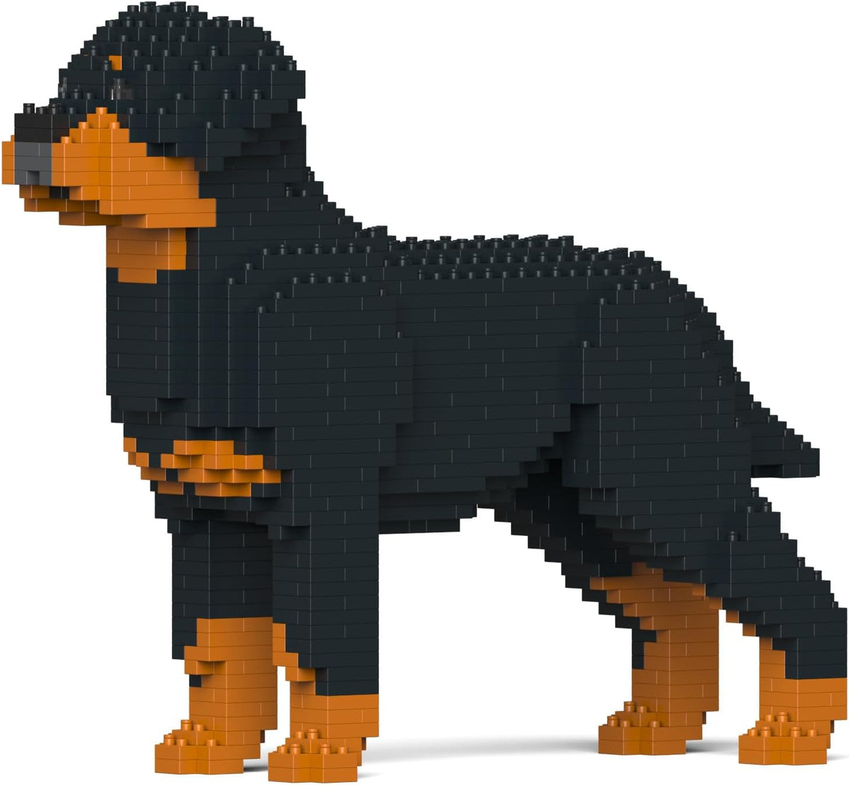 Brick-built Rottweiler dog sculpture