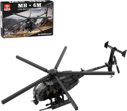 Brick-built black and white twin-turbine helicopter with sleek fuselage – view 2