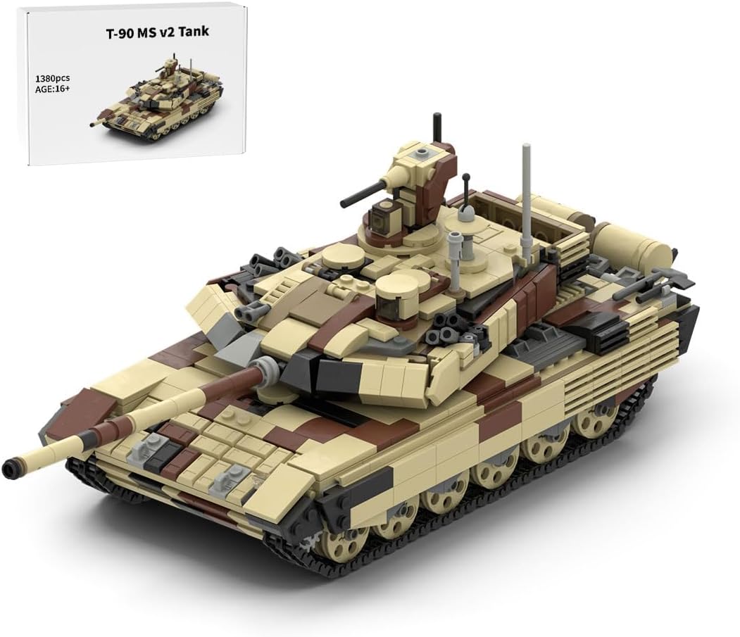 Green brick-built main battle tank with tracked chassis – view 2