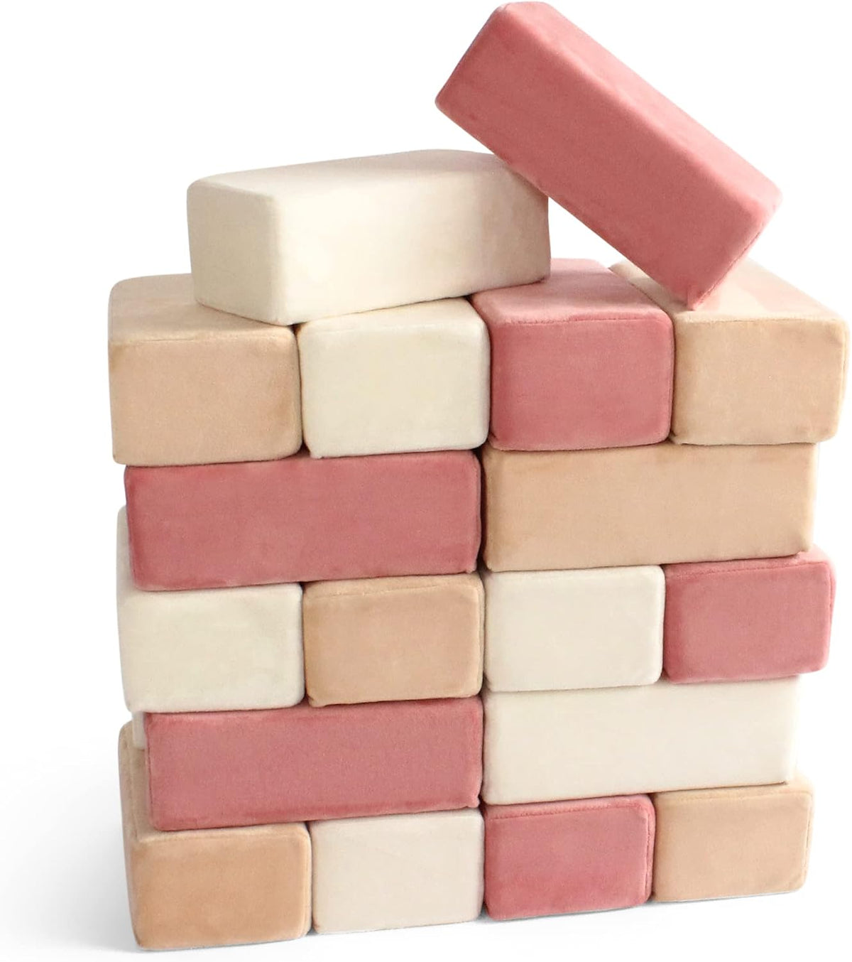 Soft fabric-covered foam blocks stacked into a castle – view 4