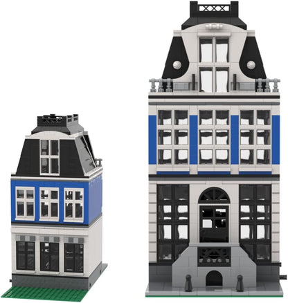 Narrow brick-built Amsterdam canal house with gabled roof and tall windows – view 3
