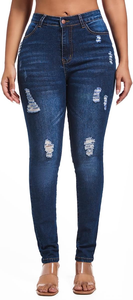 Women's Butt Lifting Skinny Jeans - High Waisted Curve Enhancing Soft Stretch Denim for Daily Wear - Small