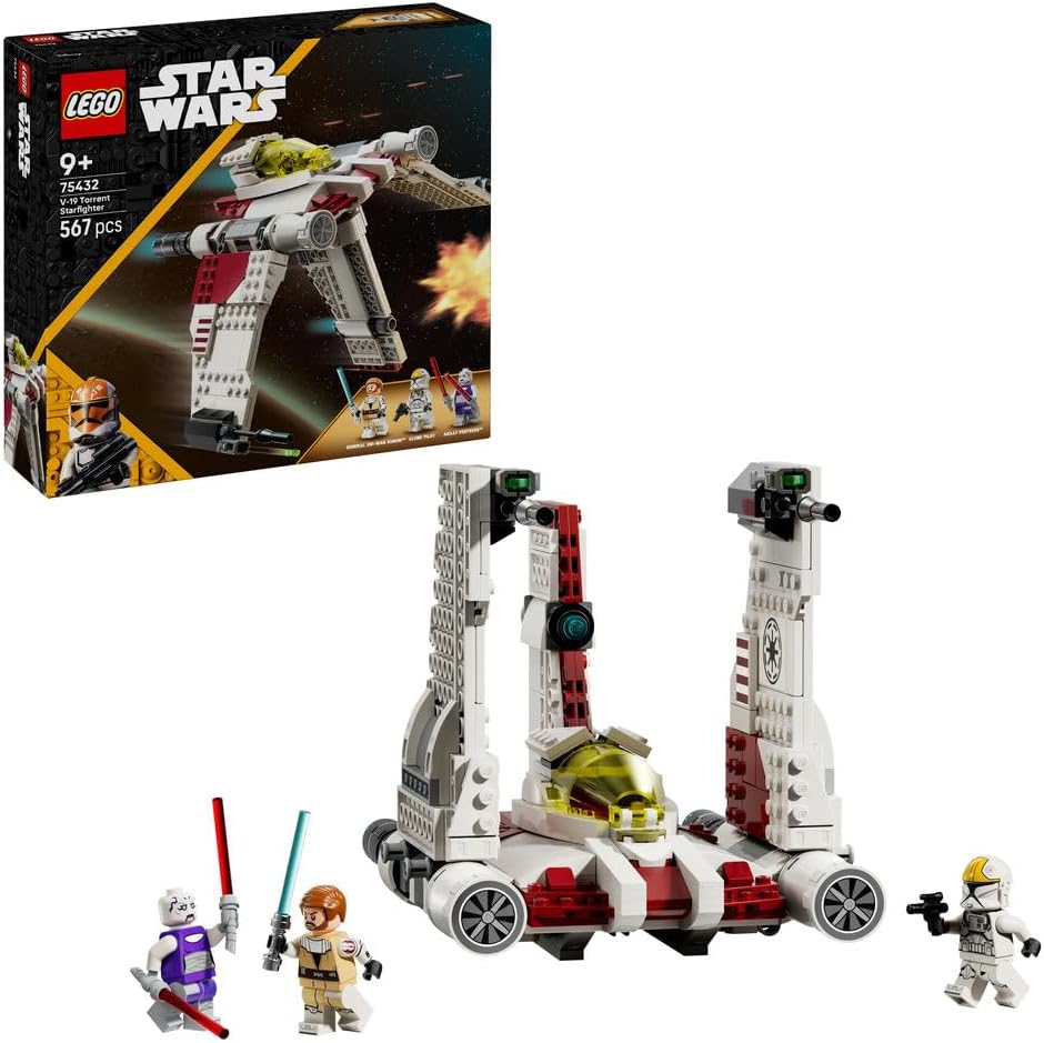 Built starfighter with armored hunter, mechanic, creature and droid figures – view 6