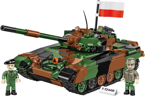 Brick-built green main battle tank model with turret and long gun barrel