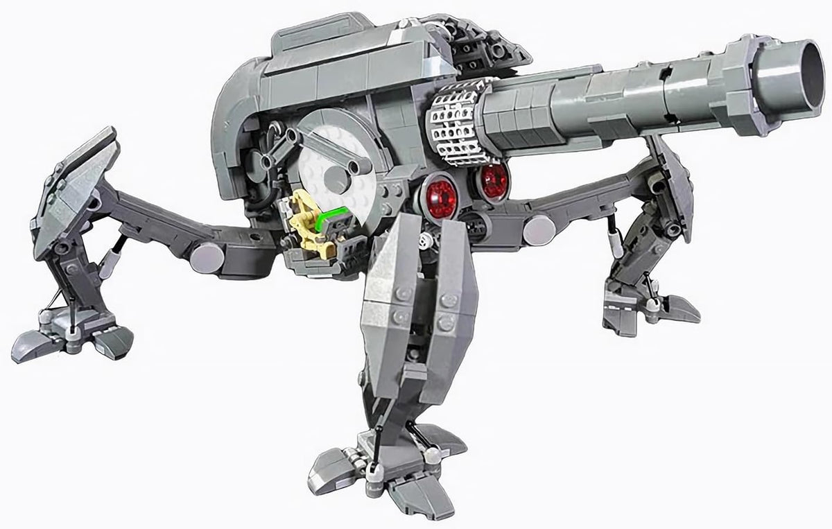 Built multi-legged crab-style battle droid robot brick model – view 2