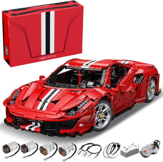 Large 1:8 scale technical brick super car model