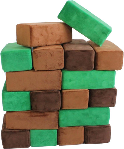 Soft fabric-covered foam blocks stacked into a castle – view 2