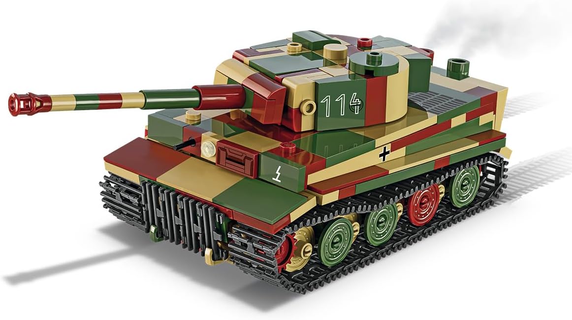 Small gray brick-built WWII heavy tank model at 1:48 scale
