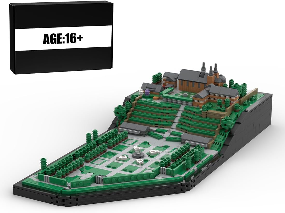Brick-built Worcester Cathedral model with central tower and gothic windows – view 2