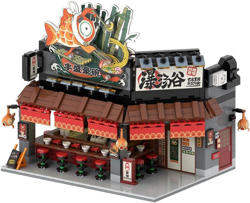 Brick-built street noodle soup shop storefront model