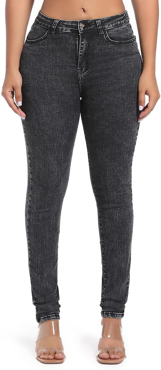 Women's Butt Lifting Skinny Jeans - High Waisted Curve Enhancing Soft Stretch Denim for Daily Wear - Medium