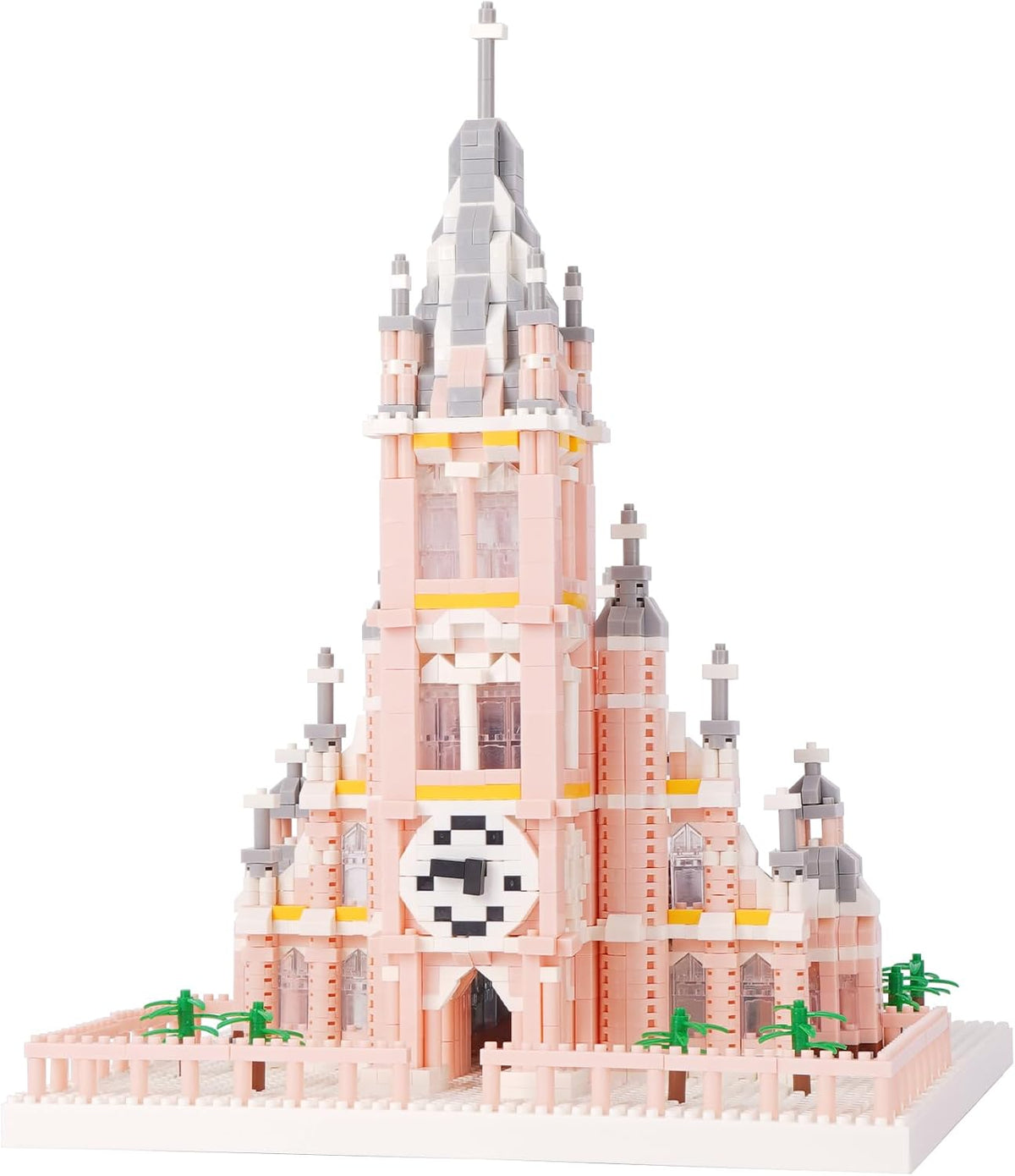 Micro brick model of Notre Dame de Paris cathedral with twin towers – view 5