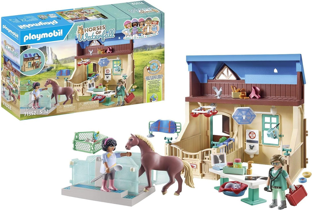 Horse ranch veterinary practice playset with aqua treadmill and vet figure