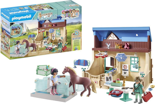 Horse ranch veterinary practice playset with aqua treadmill and vet figure