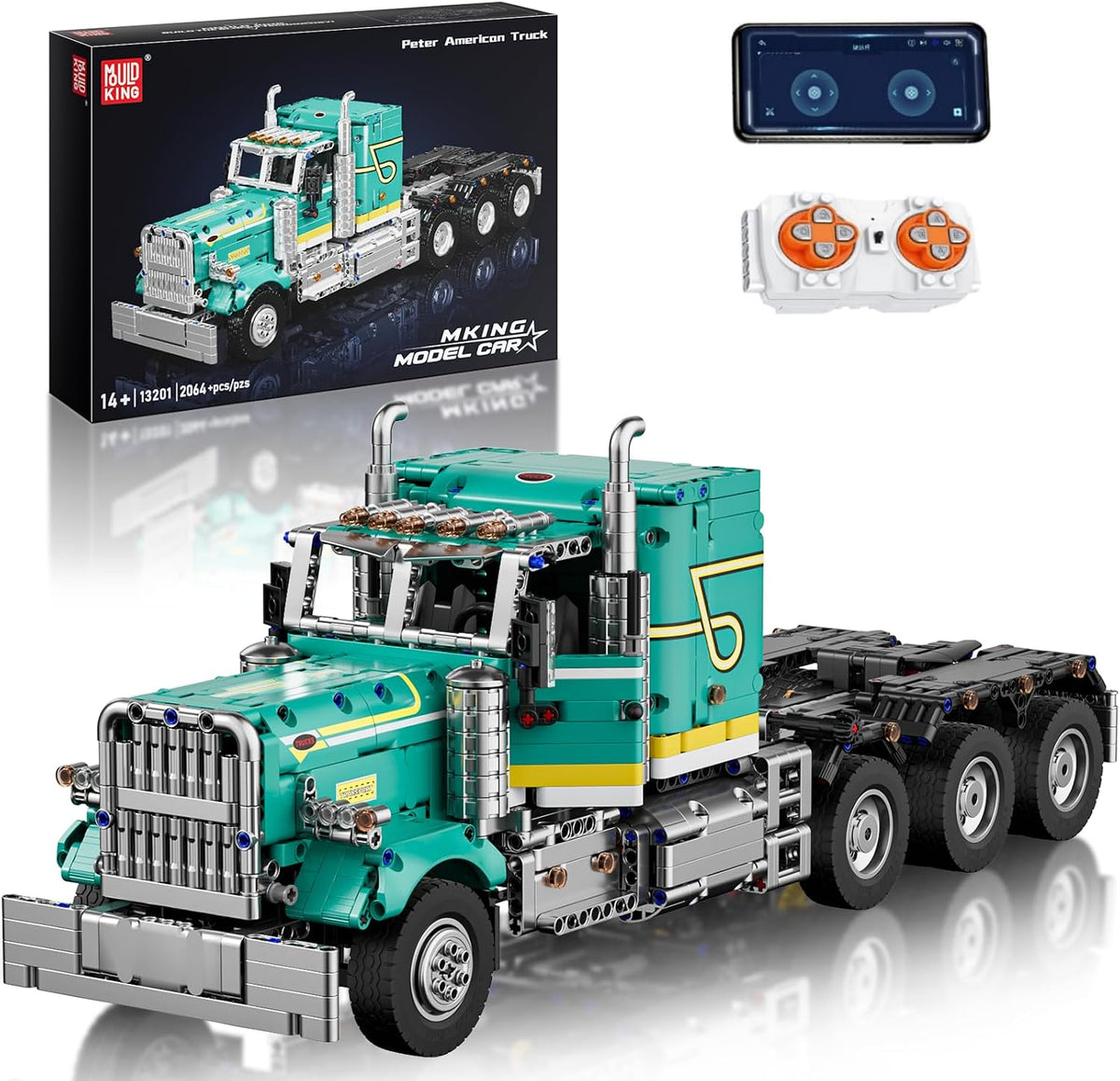 Brick-built remote control semi truck tractor unit