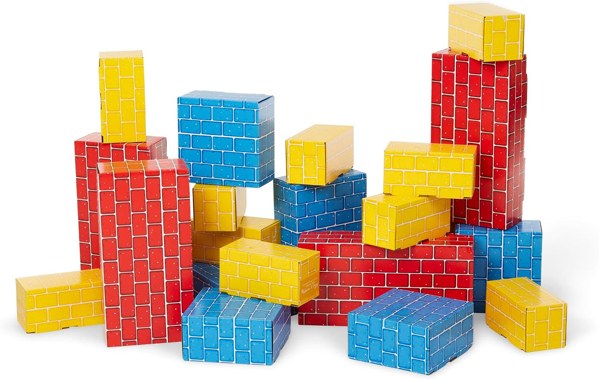 Stack of jumbo cardboard building blocks in three sizes – view 2