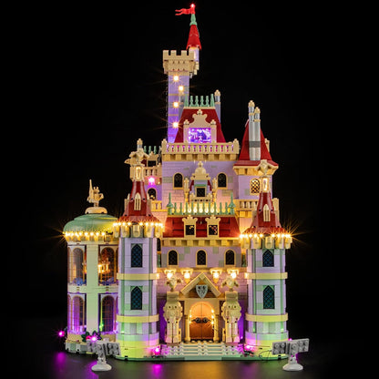 Fairy tale castle brick model lit with a remote-control LED kit – view 14