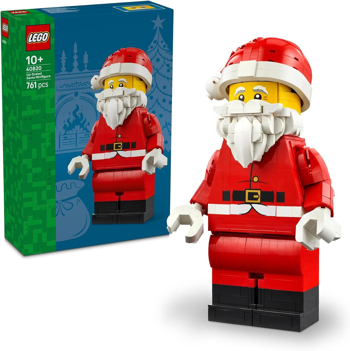 Brick-built Christmas gingerbread house with open interior and Santa figure – view 2