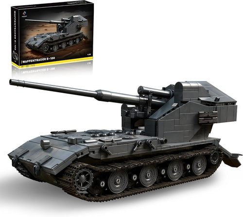 Brick-built WWII heavy tank destroyer with fixed casemate gun in gray